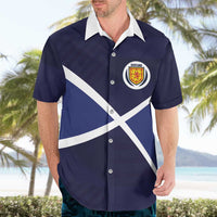 Custom Scotland Football Hawaiian Shirt Tartan Patchwork Pattern Scottish Saltire Flag Style