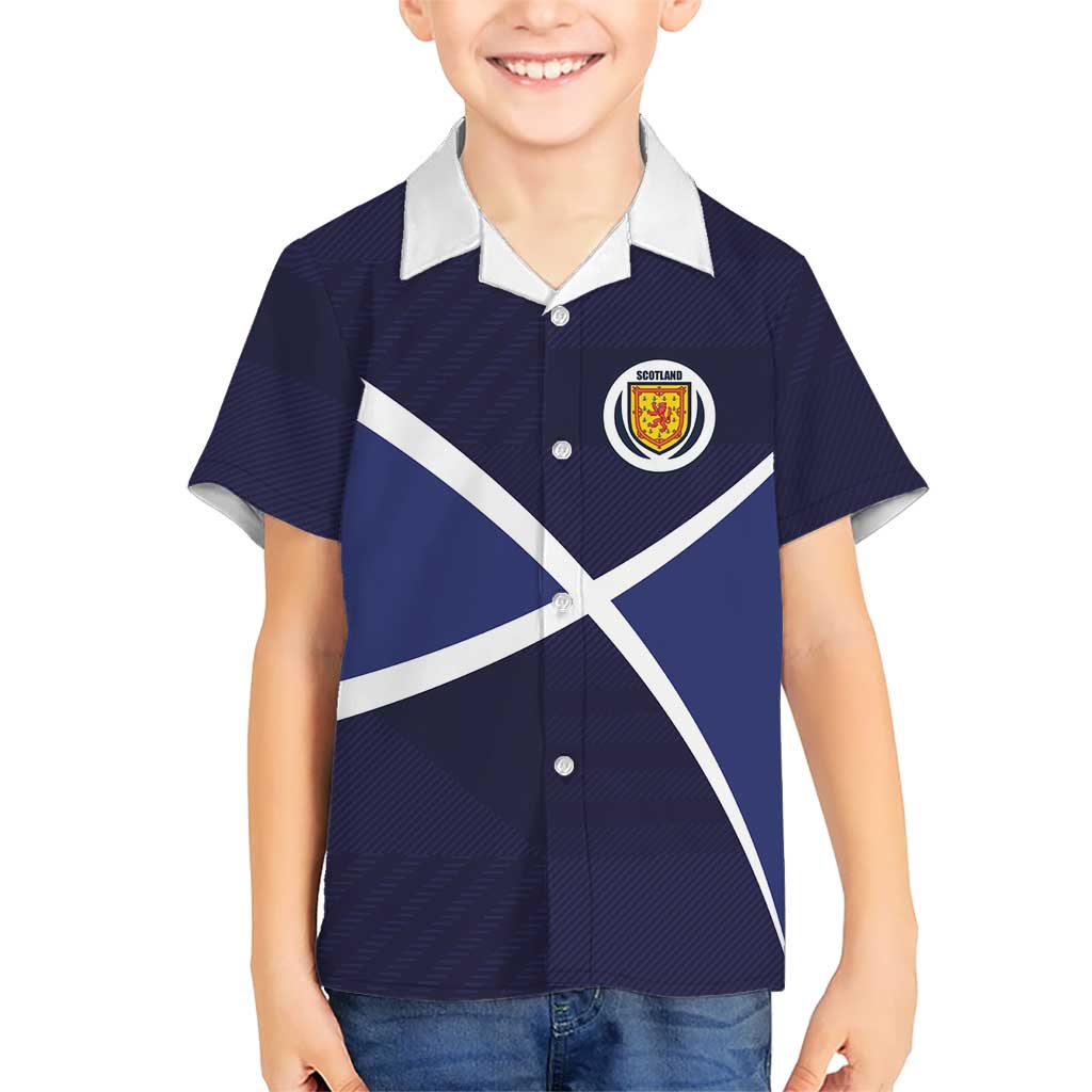 Custom Scotland Football Hawaiian Shirt Tartan Patchwork Pattern Scottish Saltire Flag Style