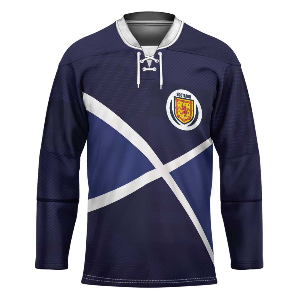 Custom Scotland Football Hockey Jersey Tartan Patchwork Pattern Scottish Saltire Flag Style