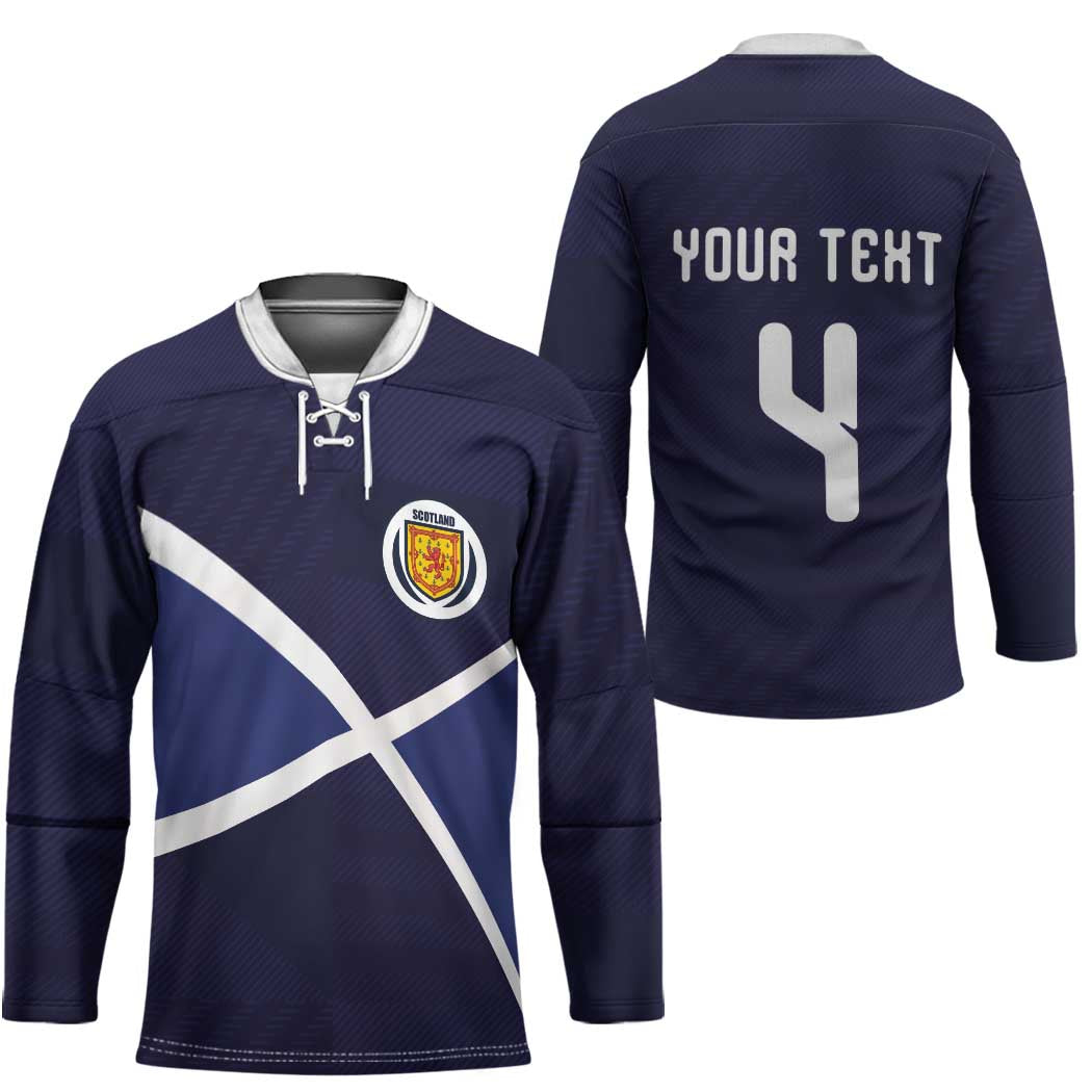 Custom Scotland Football Hockey Jersey Tartan Patchwork Pattern Scottish Saltire Flag Style