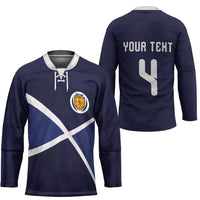 Custom Scotland Football Hockey Jersey Tartan Patchwork Pattern Scottish Saltire Flag Style