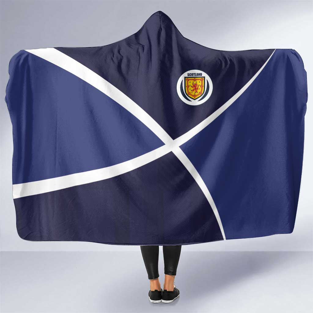 Scotland Football Hooded Blanket Tartan Patchwork Pattern Scottish Saltire Flag Style