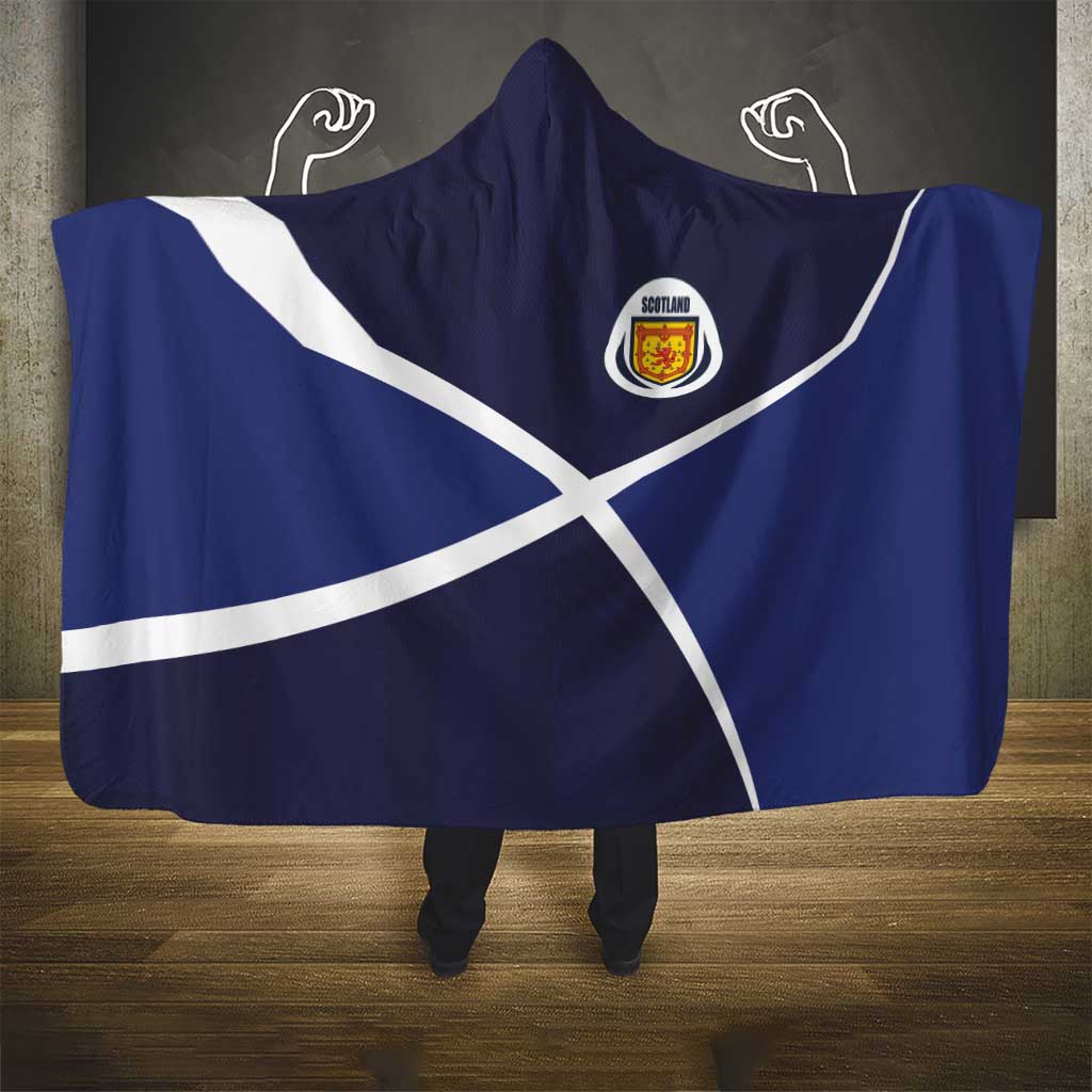 Scotland Football Hooded Blanket Tartan Patchwork Pattern Scottish Saltire Flag Style