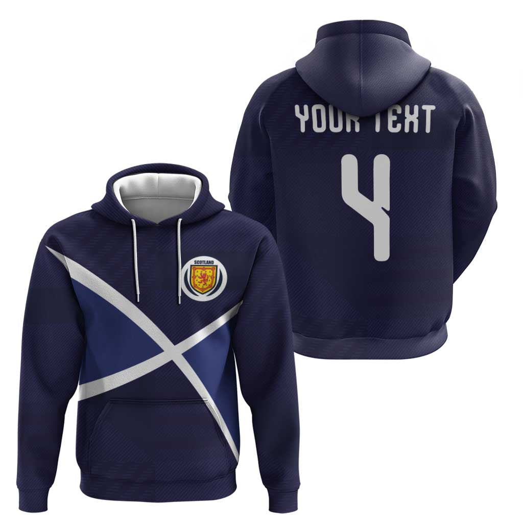 Custom Scotland Football Hoodie Tartan Patchwork Pattern Scottish Saltire Flag Style