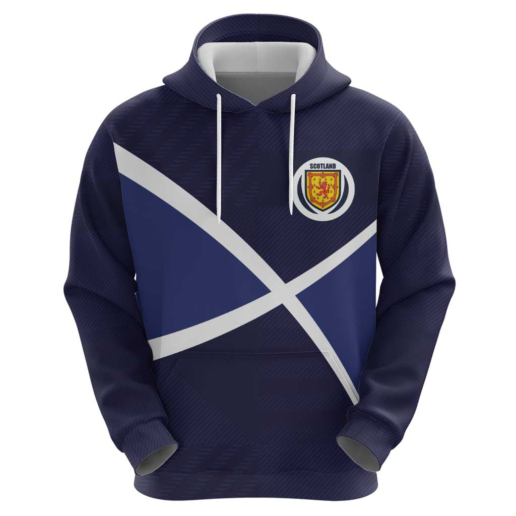 Custom Scotland Football Hoodie Tartan Patchwork Pattern Scottish Saltire Flag Style