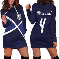 Custom Scotland Football Hoodie Dress Tartan Patchwork Pattern Scottish Saltire Flag Style