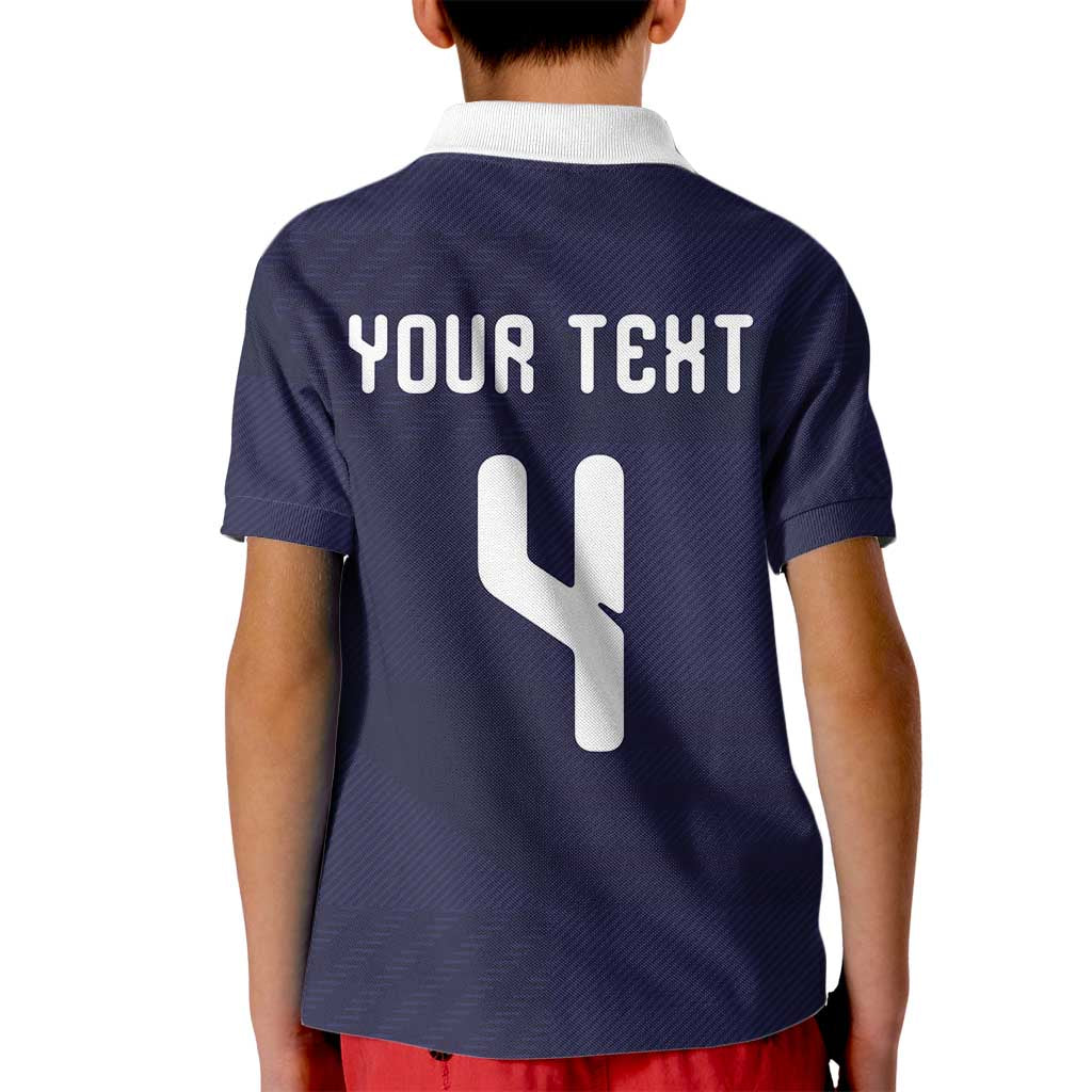 Custom Scotland Football Kid Polo Shirt Tartan Patchwork Pattern Scottish Saltire Flag Style