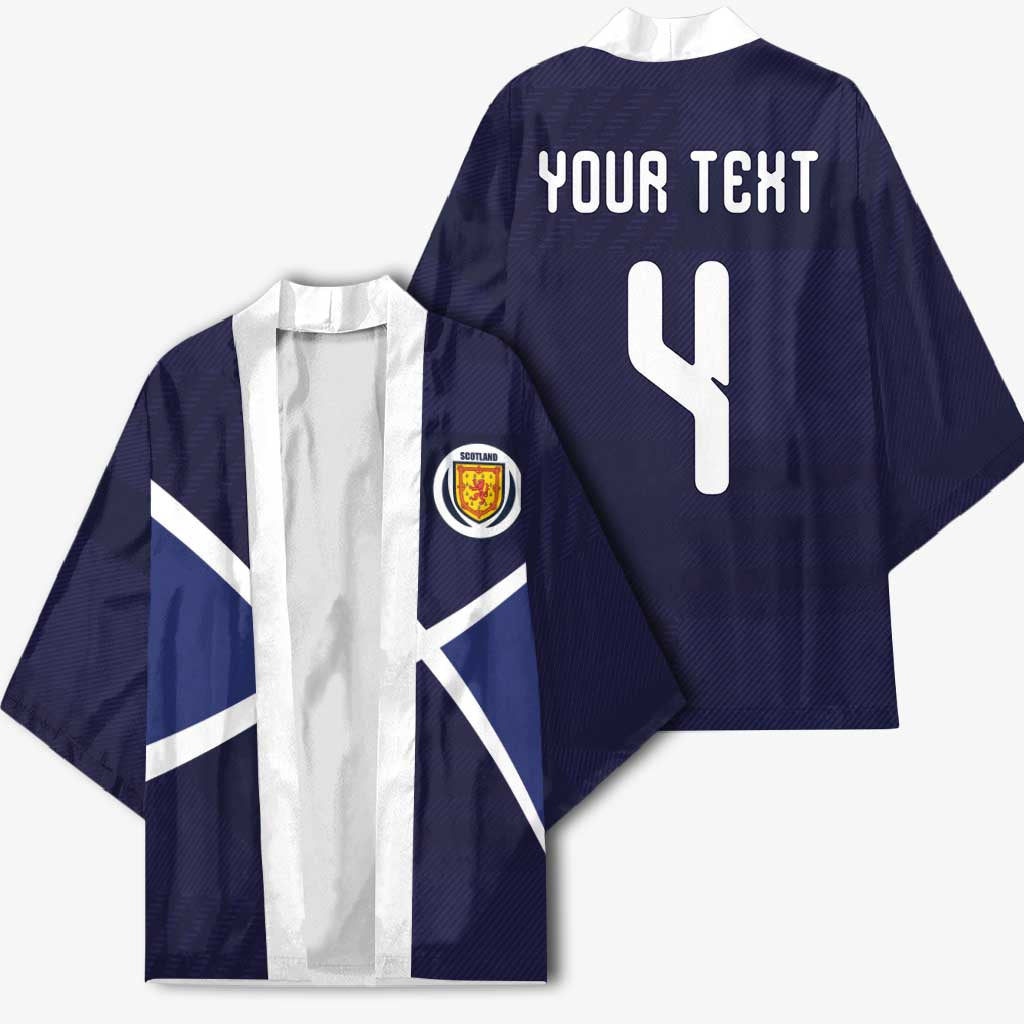 Custom Scotland Football Kimono Tartan Patchwork Pattern Scottish Saltire Flag Style