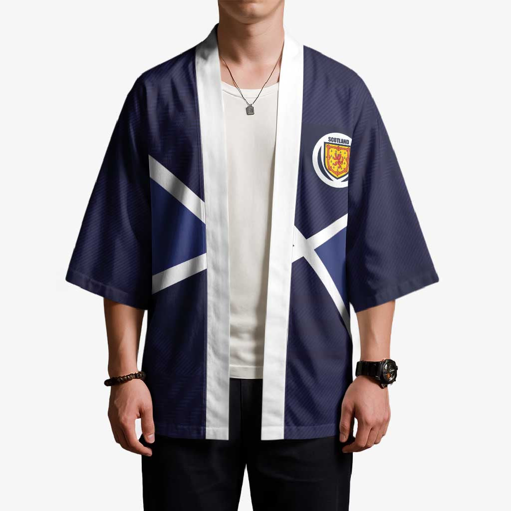 Custom Scotland Football Kimono Tartan Patchwork Pattern Scottish Saltire Flag Style