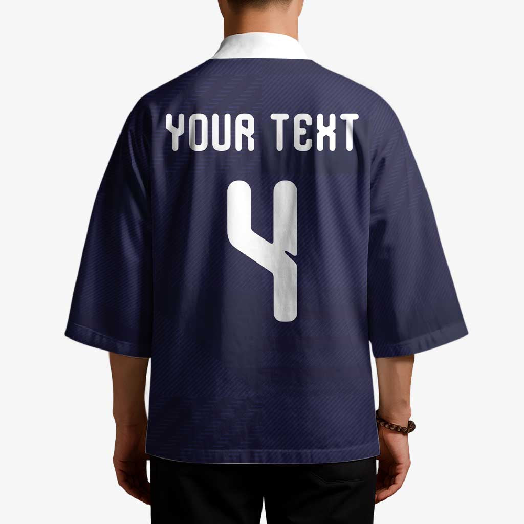 Custom Scotland Football Kimono Tartan Patchwork Pattern Scottish Saltire Flag Style