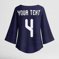 Custom Scotland Football Kimono Sleeve Blouse Tartan Patchwork Pattern Scottish Saltire Flag Style