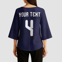 Custom Scotland Football Kimono Sleeve Blouse Tartan Patchwork Pattern Scottish Saltire Flag Style