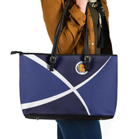 Scotland Football Leather Tote Bag Tartan Patchwork Pattern Scottish Saltire Flag Style