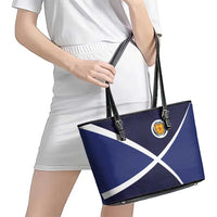 Scotland Football Leather Tote Bag Tartan Patchwork Pattern Scottish Saltire Flag Style