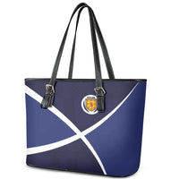 Scotland Football Leather Tote Bag Tartan Patchwork Pattern Scottish Saltire Flag Style