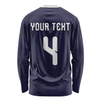 Custom Scotland Football Long Sleeve Shirt Tartan Patchwork Pattern Scottish Saltire Flag Style
