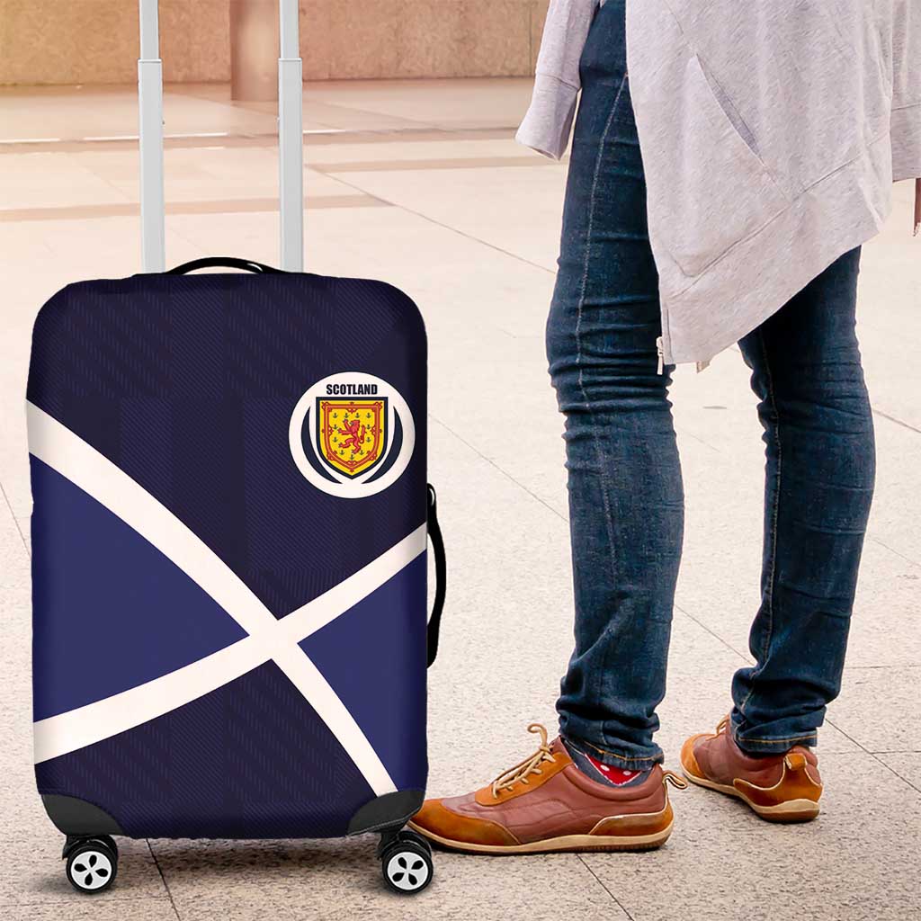 Scotland Football Luggage Cover Tartan Patchwork Pattern Scottish Saltire Flag Style