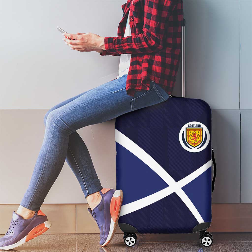 Scotland Football Luggage Cover Tartan Patchwork Pattern Scottish Saltire Flag Style