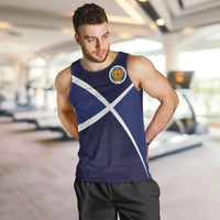 Custom Scotland Football Men Tank Top Tartan Patchwork Pattern Scottish Saltire Flag Style