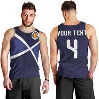 Custom Scotland Football Men Tank Top Tartan Patchwork Pattern Scottish Saltire Flag Style