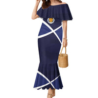 Custom Scotland Football Mermaid Dress Tartan Patchwork Pattern Scottish Saltire Flag Style