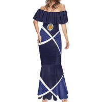 Custom Scotland Football Mermaid Dress Tartan Patchwork Pattern Scottish Saltire Flag Style