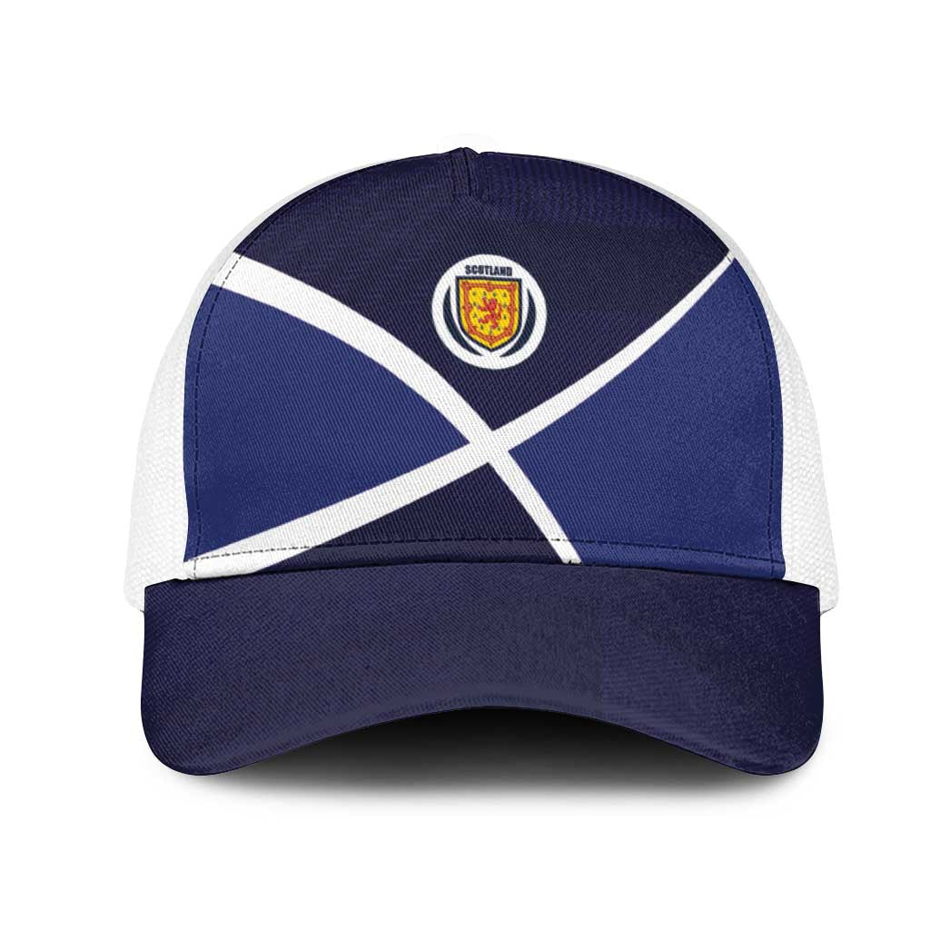 Scotland Football Mesh Trucker Cap Tartan Patchwork Pattern Scottish Saltire Flag Style