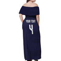 Custom Scotland Football Off Shoulder Maxi Dress Tartan Patchwork Pattern Scottish Saltire Flag Style