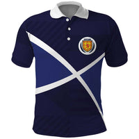 Custom Scotland Football Polo Shirt Tartan Patchwork Pattern Scottish Saltire Flag Style