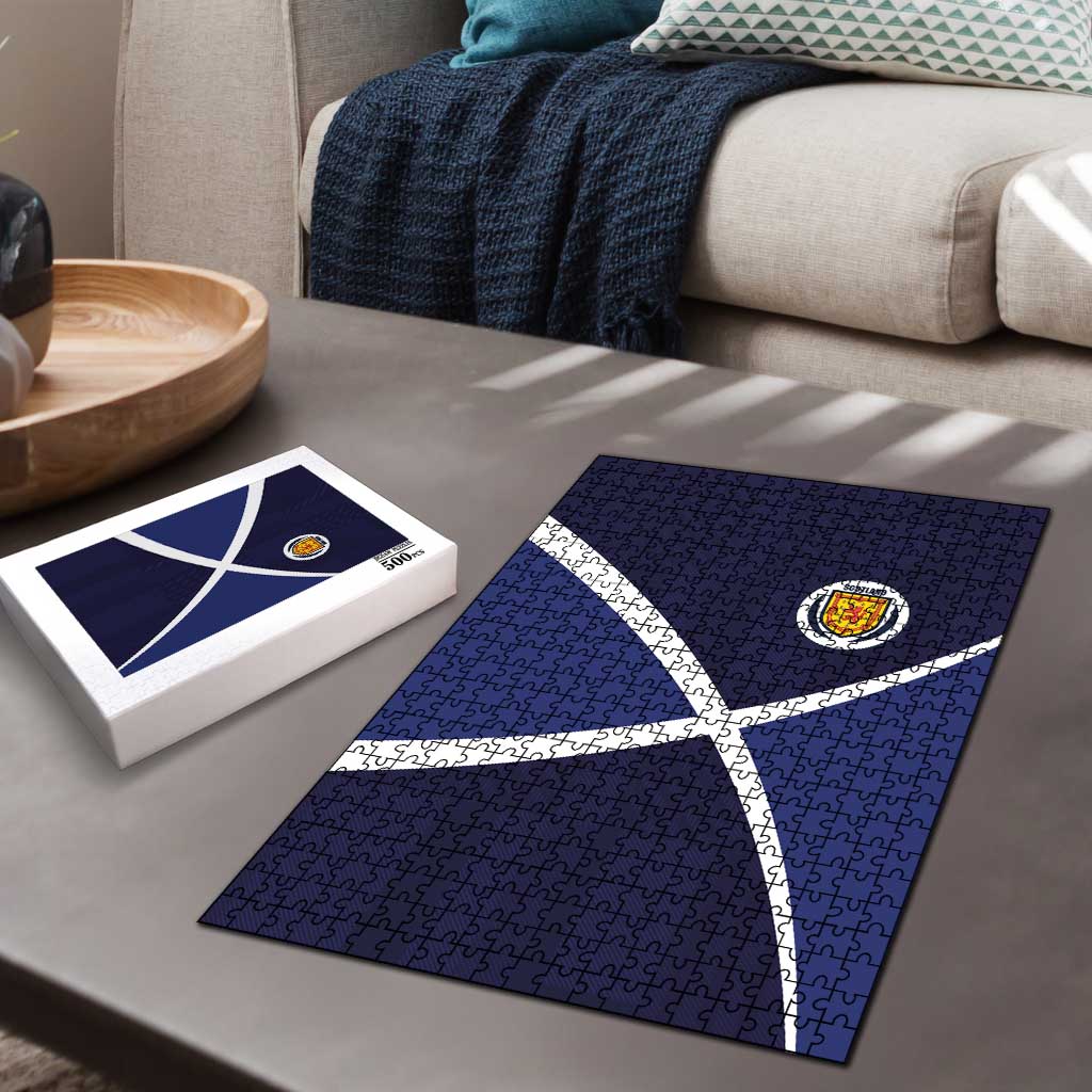 Scotland Football Puzzle Tartan Patchwork Pattern Scottish Saltire Flag Style