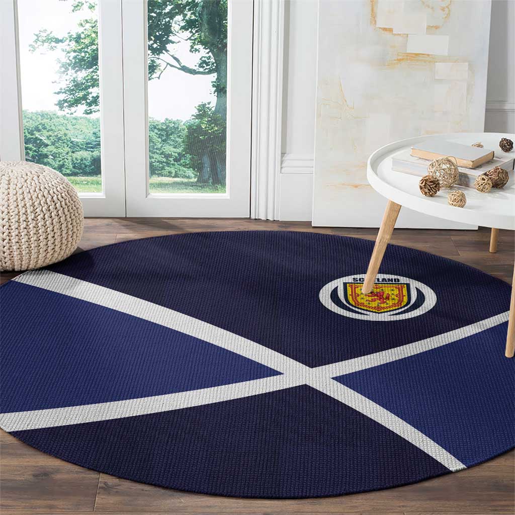 Scotland Football Round Carpet Tartan Patchwork Pattern Scottish Saltire Flag Style