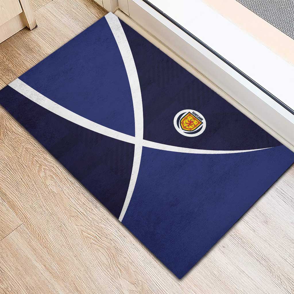 Scotland Football Rubber Doormat Tartan Patchwork Pattern Scottish Saltire Flag Style