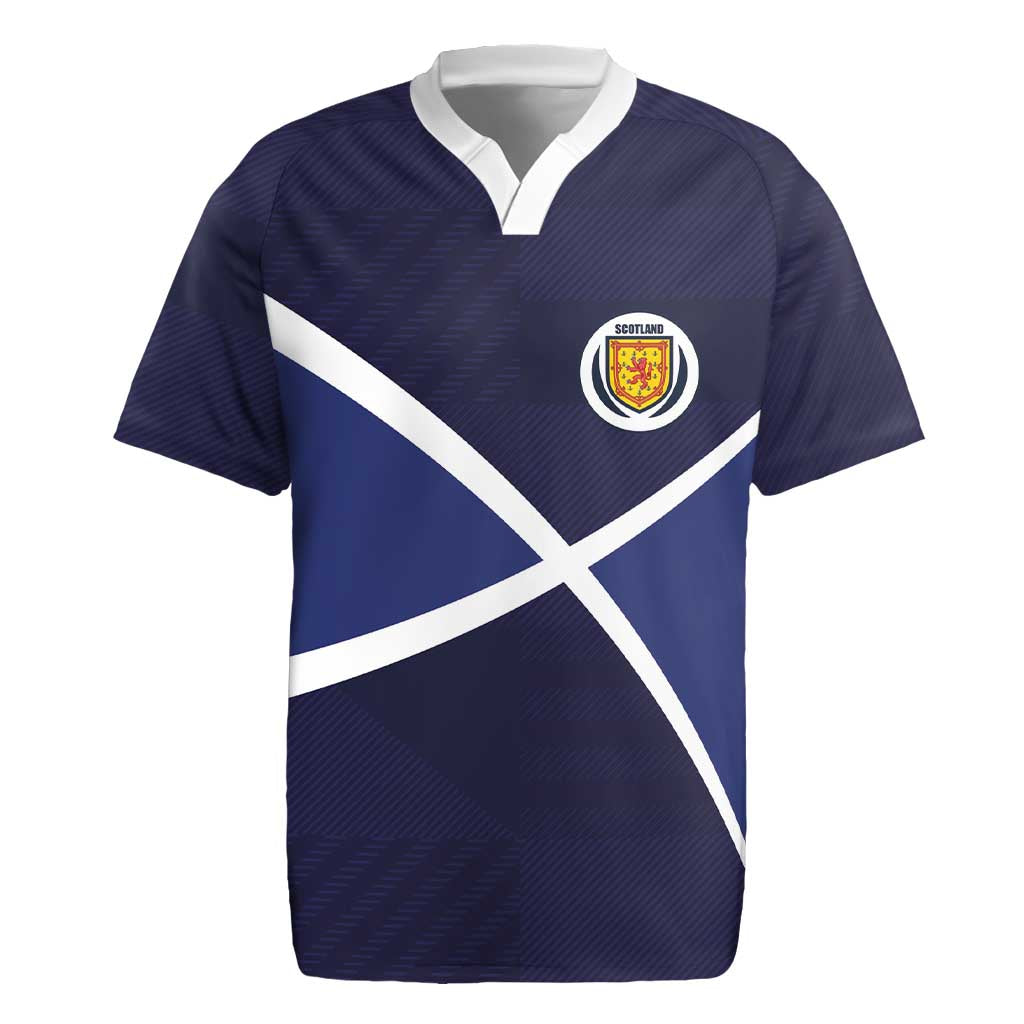 Custom Scotland Football Rugby Jersey Tartan Patchwork Pattern Scottish Saltire Flag Style