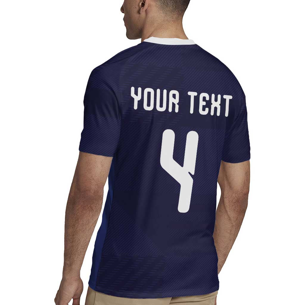 Custom Scotland Football Rugby Jersey Tartan Patchwork Pattern Scottish Saltire Flag Style