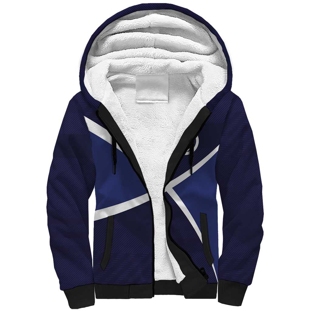 Custom Scotland Football Sherpa Hoodie Tartan Patchwork Pattern Scottish Saltire Flag Style