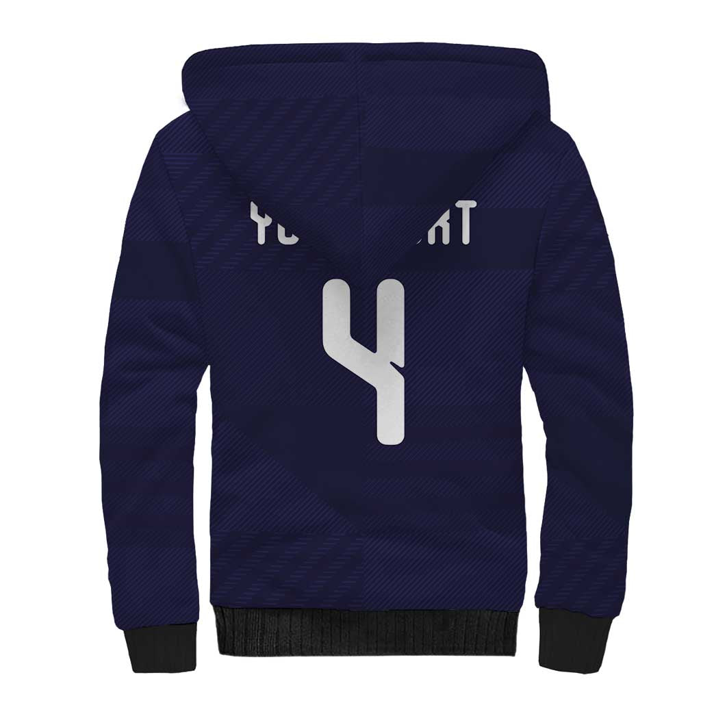 Custom Scotland Football Sherpa Hoodie Tartan Patchwork Pattern Scottish Saltire Flag Style