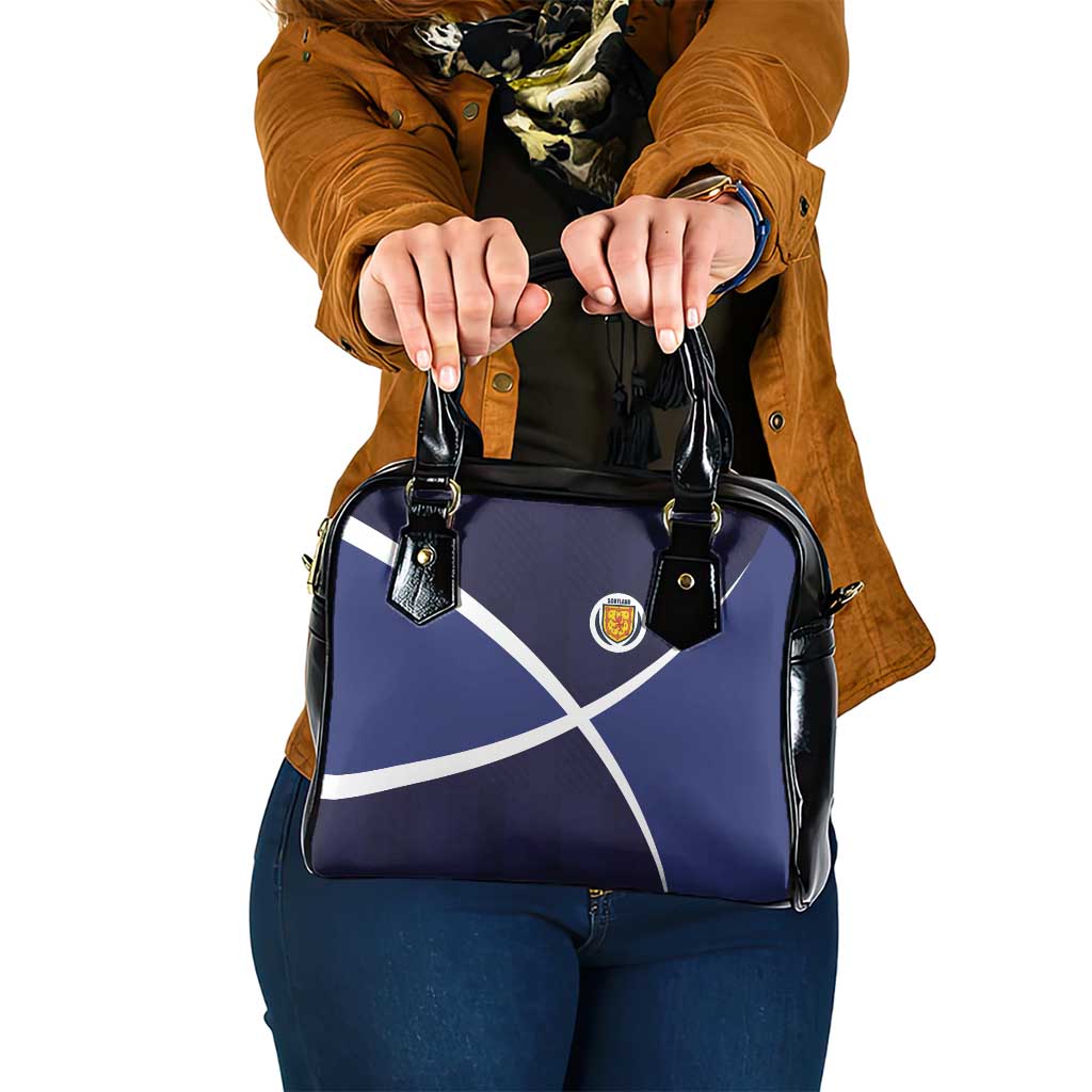 Scotland Football Shoulder Handbag Tartan Patchwork Pattern Scottish Saltire Flag Style