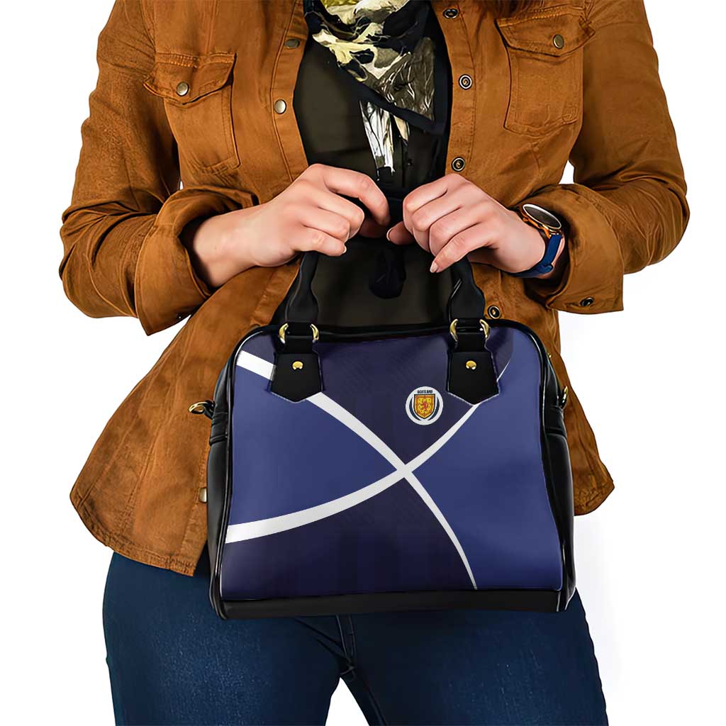Scotland Football Shoulder Handbag Tartan Patchwork Pattern Scottish Saltire Flag Style