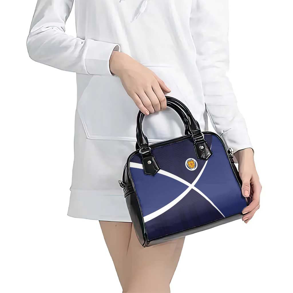 Scotland Football Shoulder Handbag Tartan Patchwork Pattern Scottish Saltire Flag Style