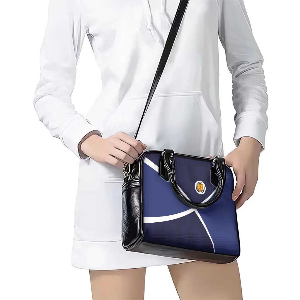 Scotland Football Shoulder Handbag Tartan Patchwork Pattern Scottish Saltire Flag Style