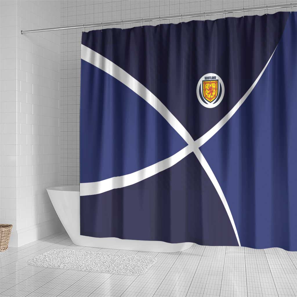 Scotland Football Shower Curtain Tartan Patchwork Pattern Scottish Saltire Flag Style