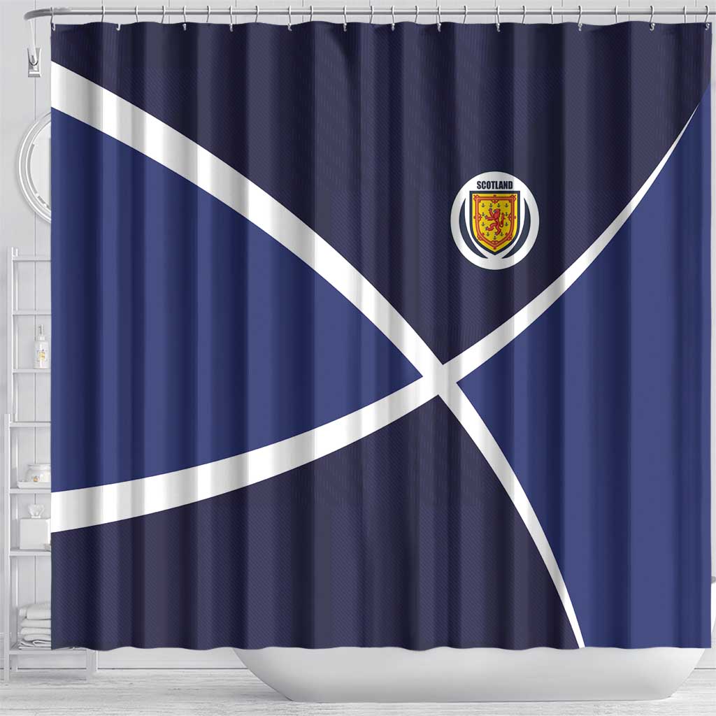 Scotland Football Shower Curtain Tartan Patchwork Pattern Scottish Saltire Flag Style