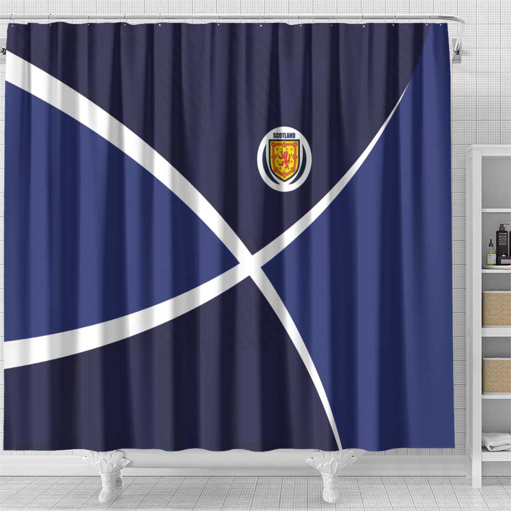 Scotland Football Shower Curtain Tartan Patchwork Pattern Scottish Saltire Flag Style