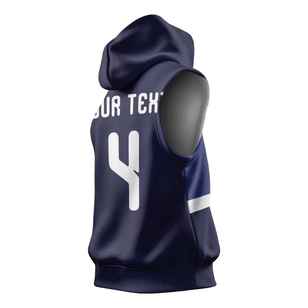 Custom Scotland Football Sleeveless Hoodie Tartan Patchwork Pattern Scottish Saltire Flag Style