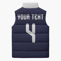 Custom Scotland Football Sleeveless Puffer Jacket Tartan Patchwork Pattern Scottish Saltire Flag Style