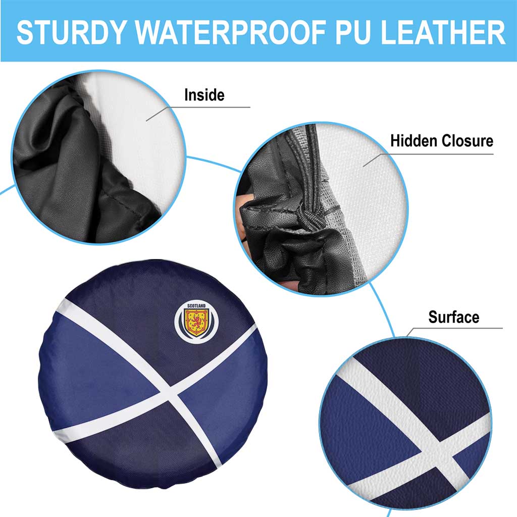 Scotland Football Spare Tire Cover Tartan Patchwork Pattern Scottish Saltire Flag Style