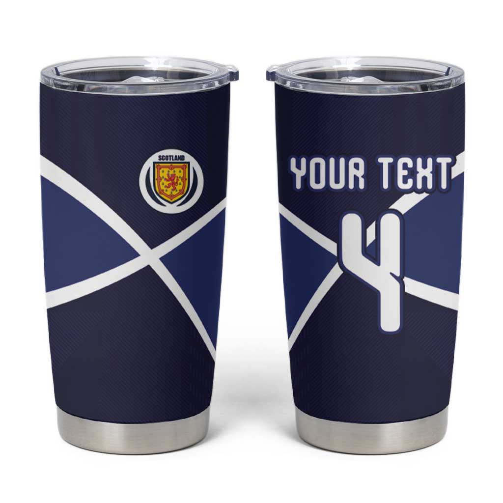Custom Scotland Football Tumbler Cup Tartan Patchwork Pattern Scottish Saltire Flag Style