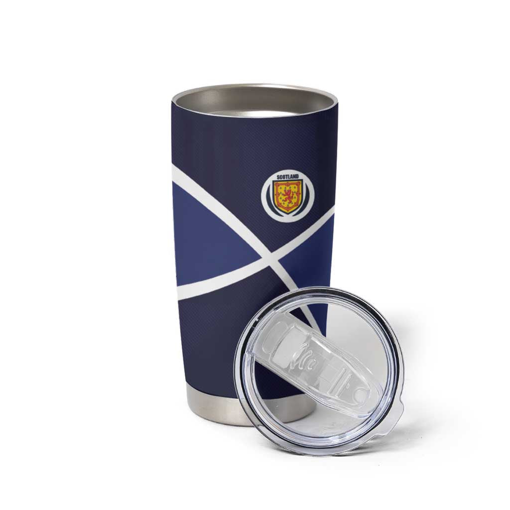 Custom Scotland Football Tumbler Cup Tartan Patchwork Pattern Scottish Saltire Flag Style