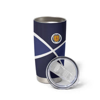 Custom Scotland Football Tumbler Cup Tartan Patchwork Pattern Scottish Saltire Flag Style
