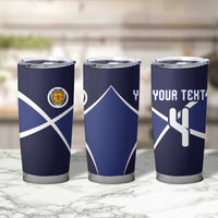 Custom Scotland Football Tumbler Cup Tartan Patchwork Pattern Scottish Saltire Flag Style